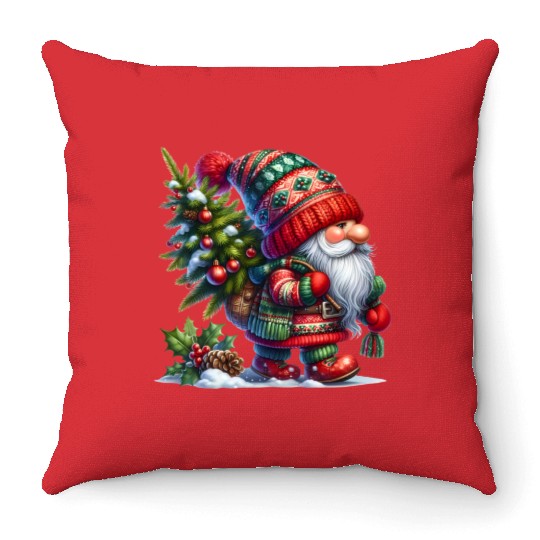 Gnome Christmas, Merry Christmas Throw Pillows