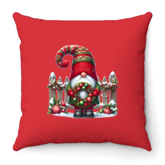 Gnome Christmas, Merry Christmas Throw Pillows
