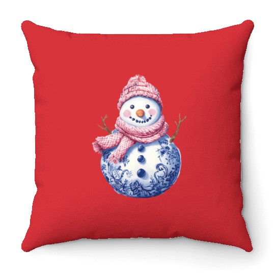 Snowman Christmas, Merry Christmas Throw Pillows