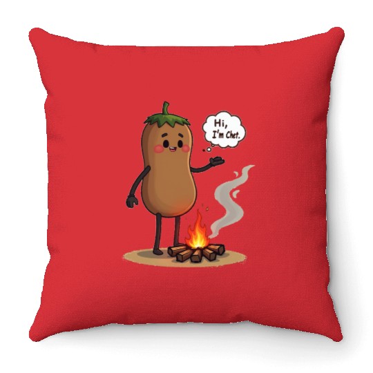 Chestnuts Roasting Christmas Cartoon Throw Pillows