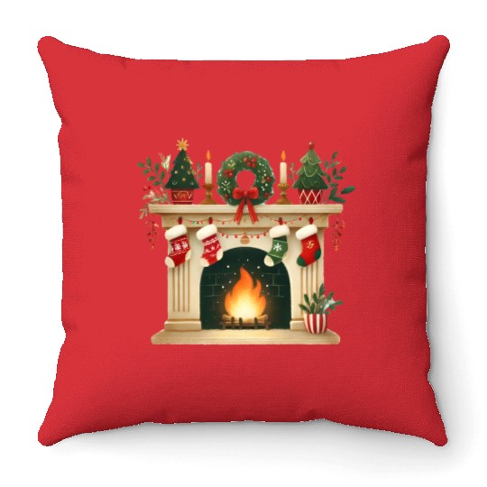 Merry Christmas, Christmas Vintage Throw Pillows