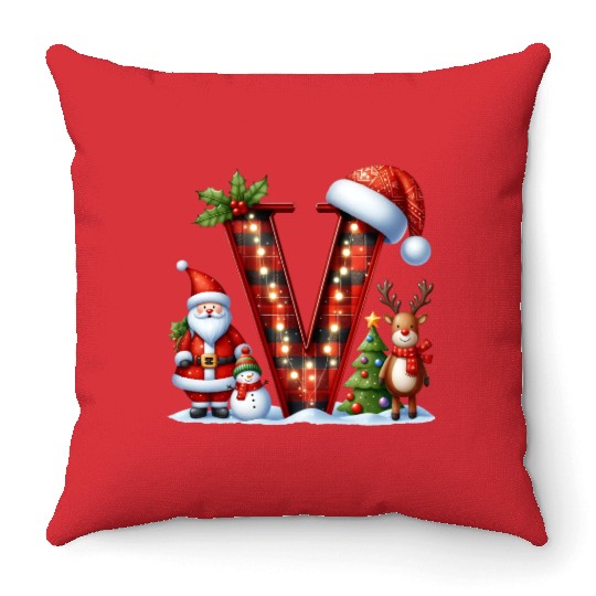 Merry Christmas, Christmas Retro Throw Pillows