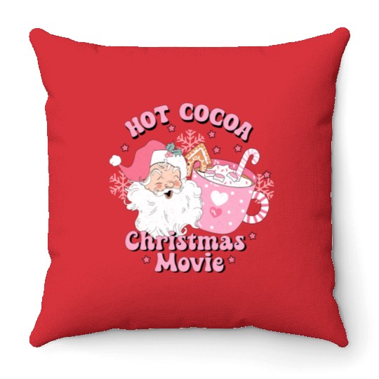 HOT COCOA CHRISTMAS MOVIE Throw Pillows