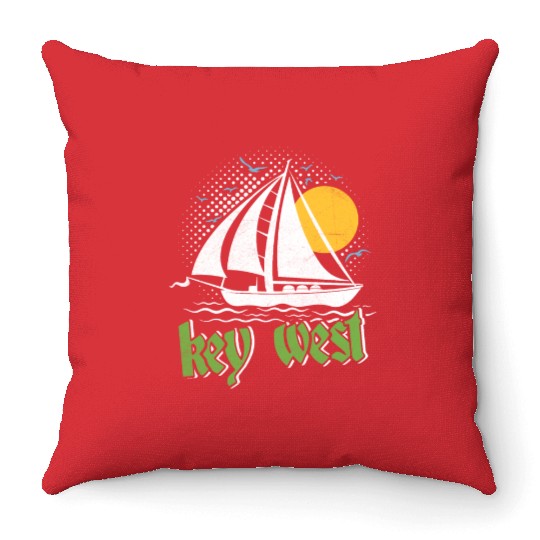 KEY-WEST FLORIDA Sunshine-State West Keys Throw Pillows