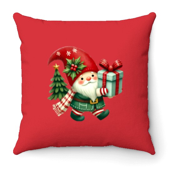 Gnome Christmas, Merry Christmas Throw Pillows