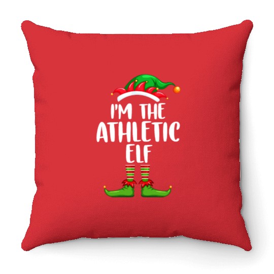 I'm The Athletic Elf Throw Pillows Matching Family