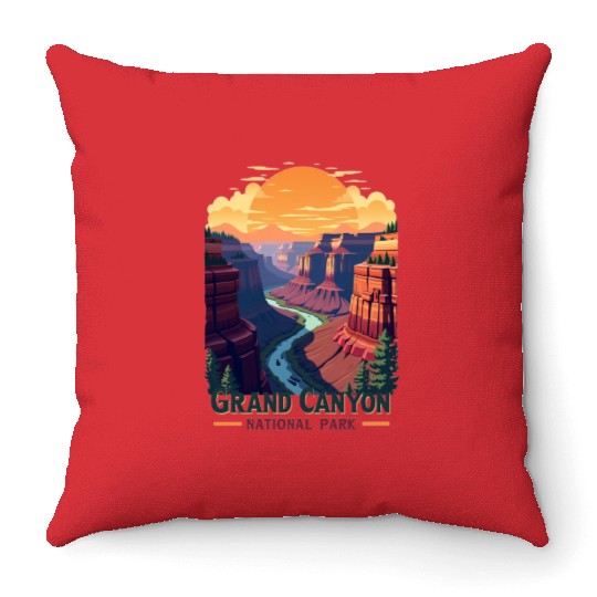 Majestic Grand Canyon: Nature's Masterpiece Throw Pillows