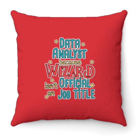 Data Analyst Wizard Data Science Throw Pillows