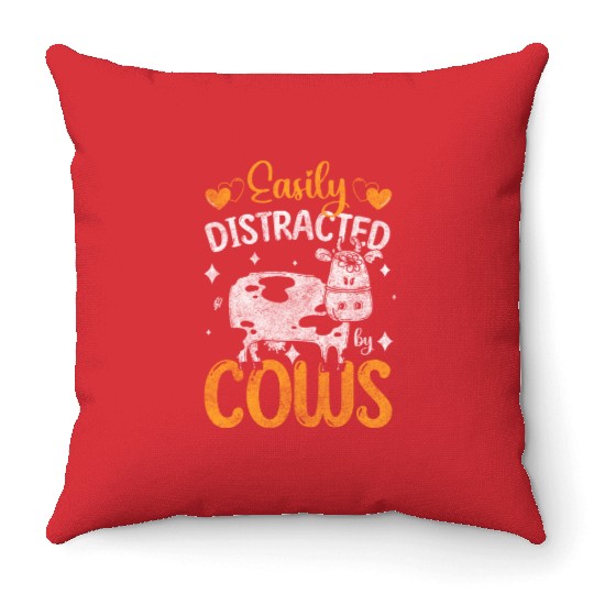 Cows Farmer Throw Pillows