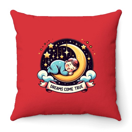 Dreams Come True Under Starry Night Sky Throw Pillows