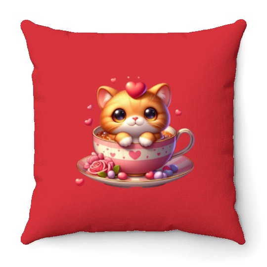 Valentines Retro, Valentine Day Throw Pillows