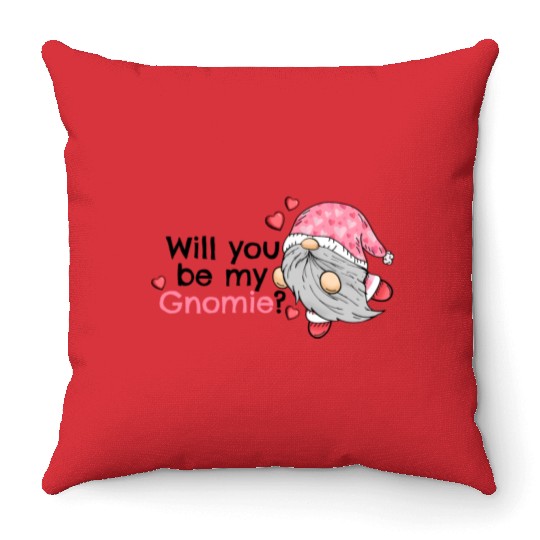Gnomes Valentines Revelin, Valentines Retro Throw Pillows