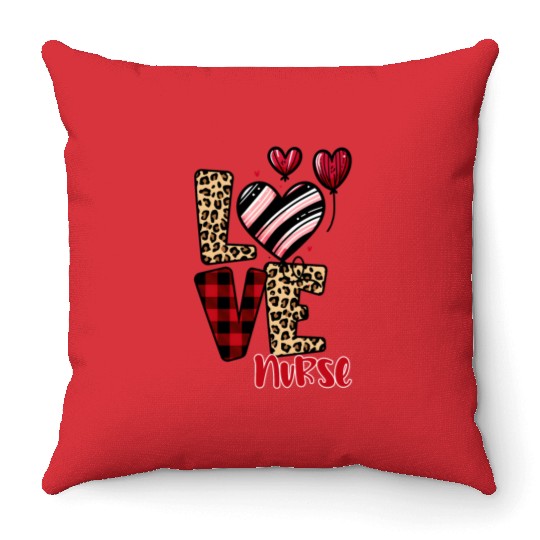 Valentines Retro, Happy Valentine Day Throw Pillows