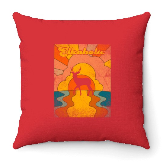 Elk Hunting Elkaholic Hunters Throw Pillows