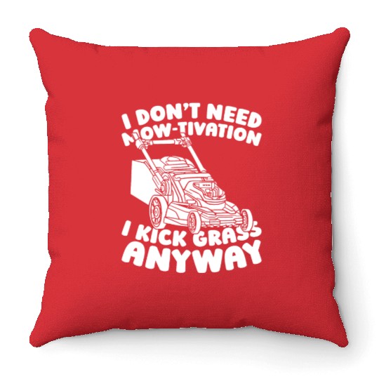 Lawn Mower Lawn Mowing Throw Pillows
