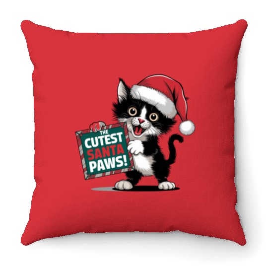 Cutest Santa Paws Throw Pillows