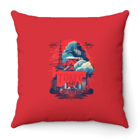 Throw Pillows with distinctive Tokyo design
