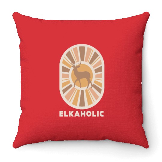 Elk Hunting Elkaholic Hunters Throw Pillows