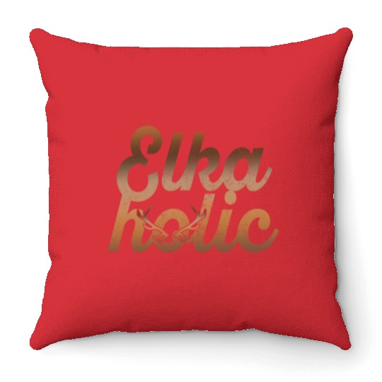 Elk Hunting Elkaholic Hunters Throw Pillows