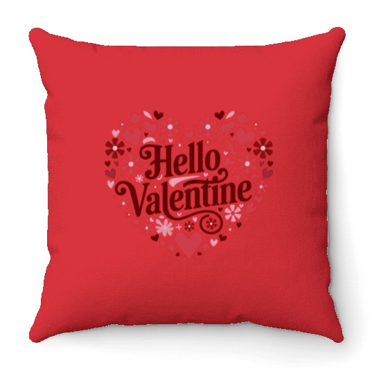 Hello Valentine Sublimation Throw Pillows