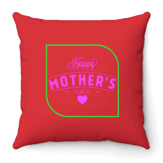 Vibrant Mother's Day Greeting Throw Pillows