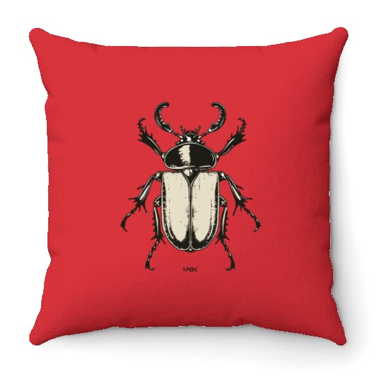 Vintage Insect Illustration – Bold & Symmetric Throw Pillows