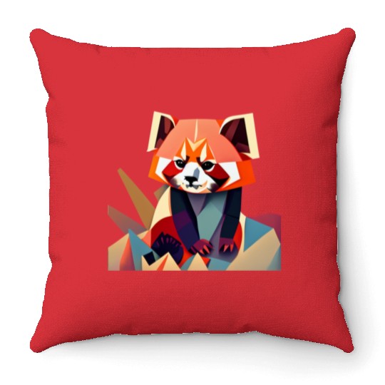 Angry panda Throw Pillows