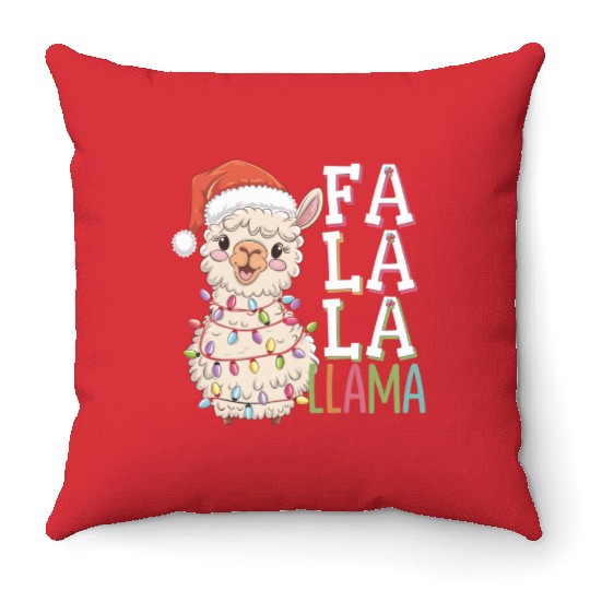 Fa La La Llama Throw Pillows