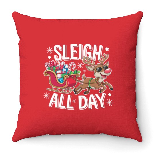 Sleigh All Day Throw Pillows