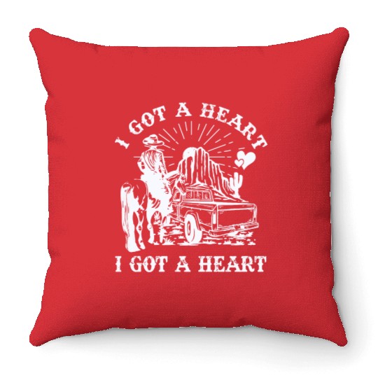 I Got A Heart Like A Truck Throw Pillows
