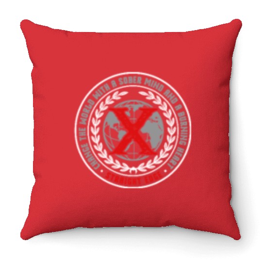 Vegan, Drug Free, Hardcore Punk Straight Edge Throw Pillows