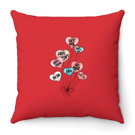 Valentines Day, Valentine Retro Throw Pillows