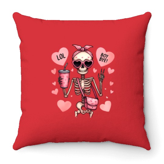 Valentines Day, Retro Valentine, Coquete Valentine Throw Pillows