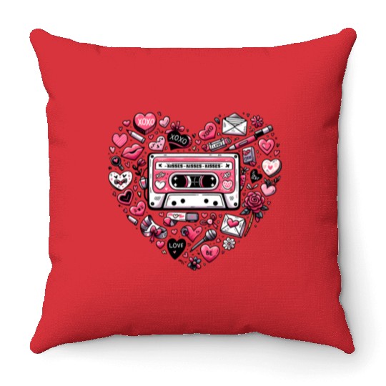 Valentines, Valentines Day, Retro Valentine Throw Pillows