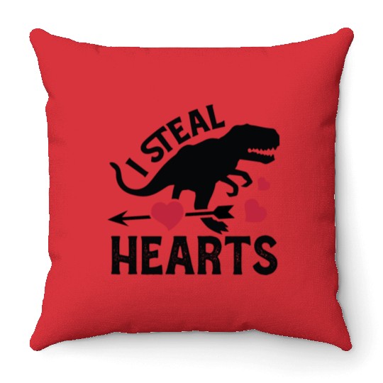 Valentines Retro, Happy Valentine Day Throw Pillows