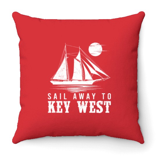 Florida SAIL AWAY TO KEY-WEST Florida Keys Throw Pillows
