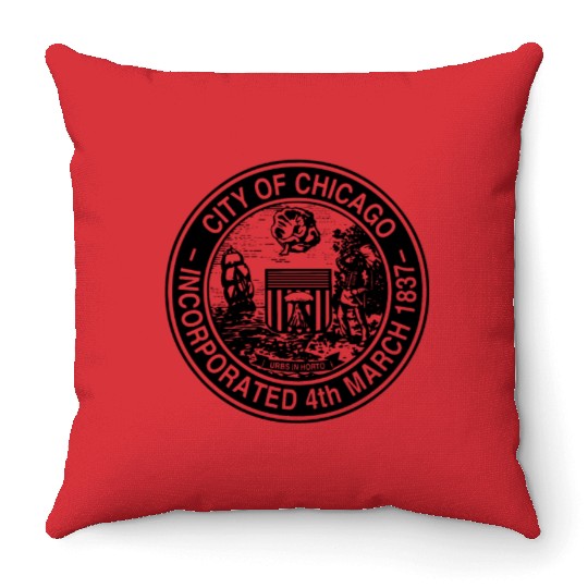 City of Chicago seal Throw Pillows