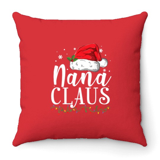 Funny Nana Claus Christmas Pajamas Santa Gift Throw Pillows