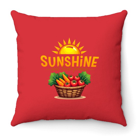 Farmers Market Vendor Fresh Produce and Local Throw Pillows