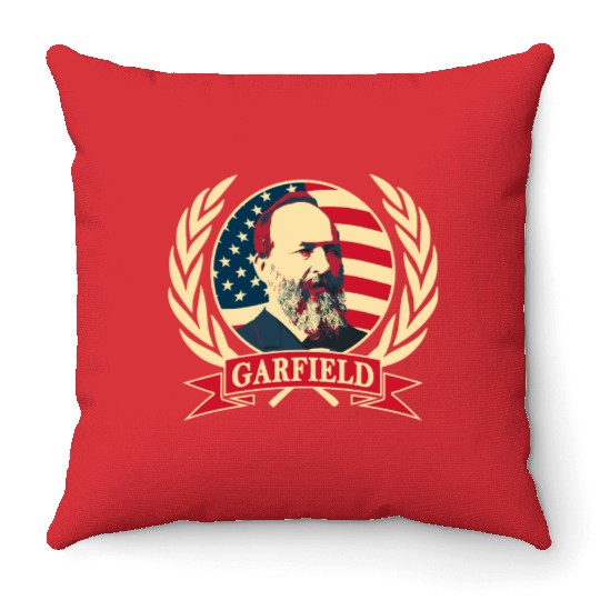 President James Abraham Garfield Throw Pillows