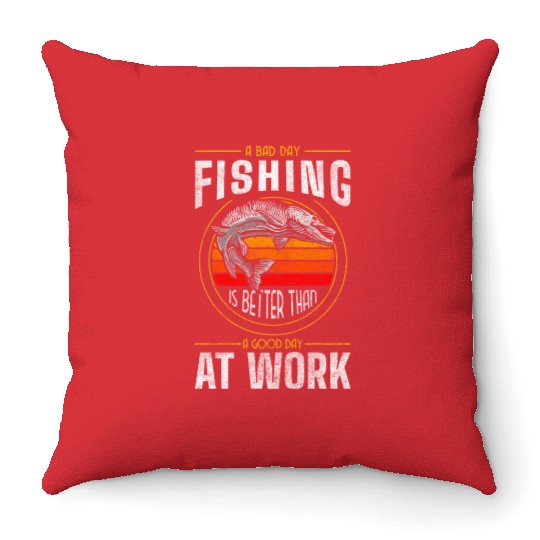 Angler Hobby Weekend Zander Throw Pillows