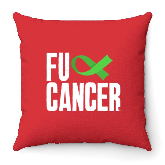 Non-Hodgkin Lymphoma Awareness Fuck Cancer Throw Pillows