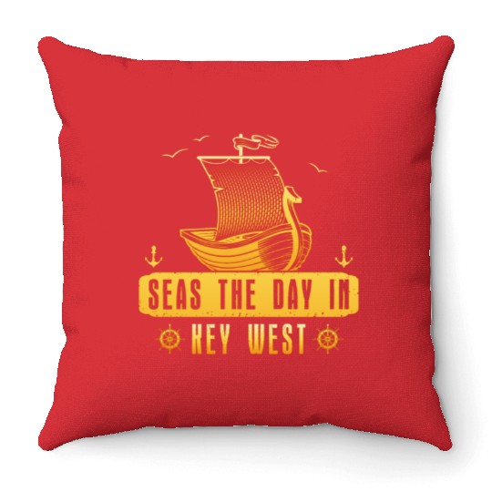 Florida Keys SEAS THE DAY IN KEY-WEST FLORIDA Throw Pillows