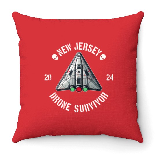 New Jersey Drone Survivor | NJ Drones Aliens UAPs Throw Pillows