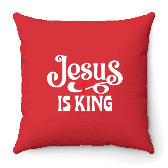 Jesus Is King Love Jesus Christian Christmas Throw Pillows