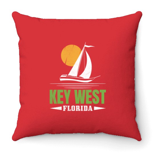 KEY-WEST FLORDIA Sailing West Keys Sailing Outfit Throw Pillows