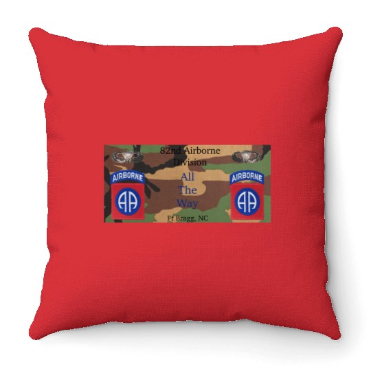 This 82nd Airborne All the Way gift for veterans Throw Pillows