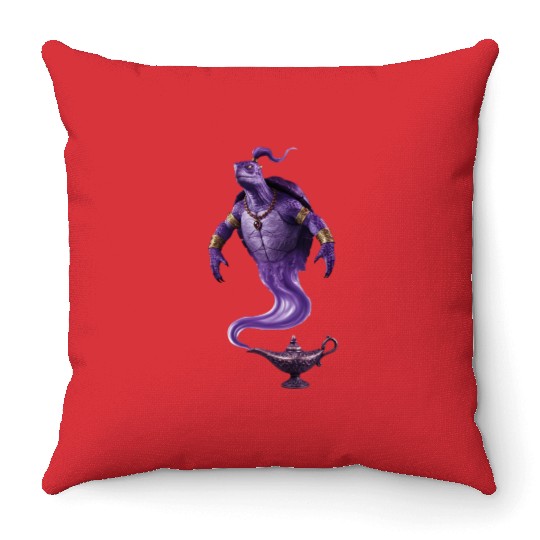 Mystic Turtle Genie - Wishes and Wisdom Throw Pillows