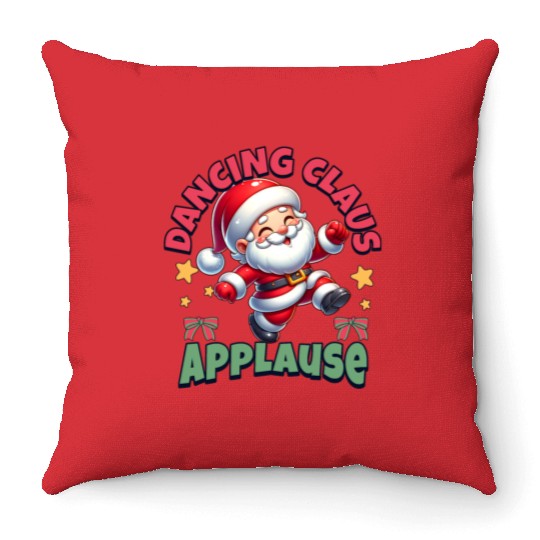 Dancing Santa Claus Fun Throw Pillows