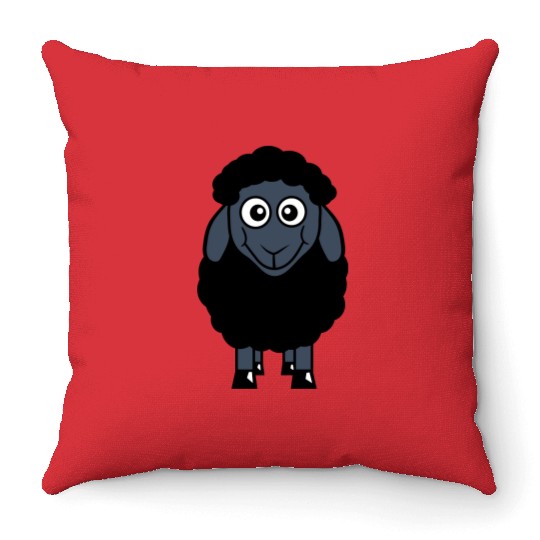 Black Sheep Small Cute Funny Lamb Cool Comic Sweet Throw Pillows